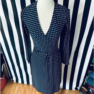 Veronica M. Polka Dot Pattern Wrap Dress